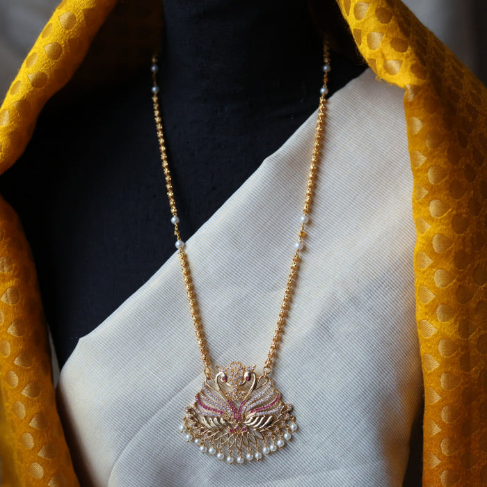 Heritage gold plated padakam long necklace HP5434