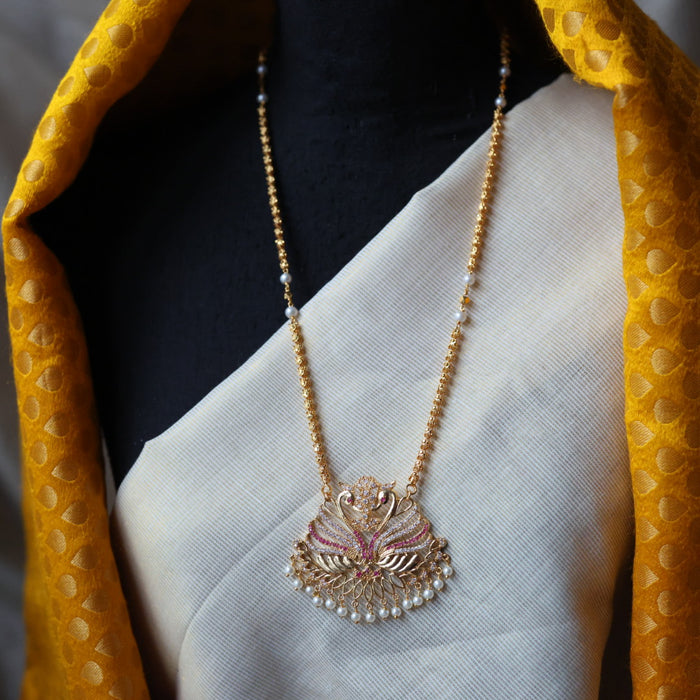 Heritage gold plated padakam long necklace HP5434