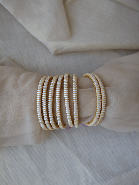 Heritage gold plated pearl bangle (1 set  of 2 bangles) HB209