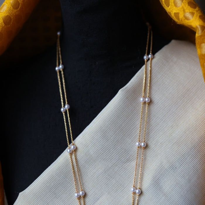 Heritage gold plated padakam long necklace HP5433