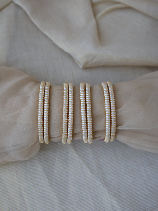 Heritage gold plated pearl bangle (1 set  of 2 bangles) HB209