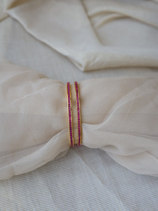 Heritage gold plated ruby stone bangle (1 set  of 2 bangles) HB210