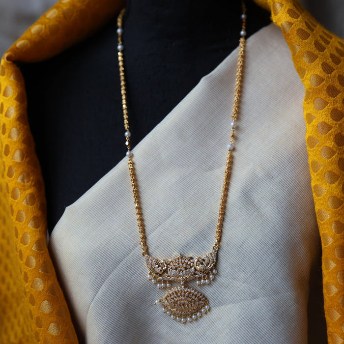 Heritage gold plated padakam long necklace HP5433