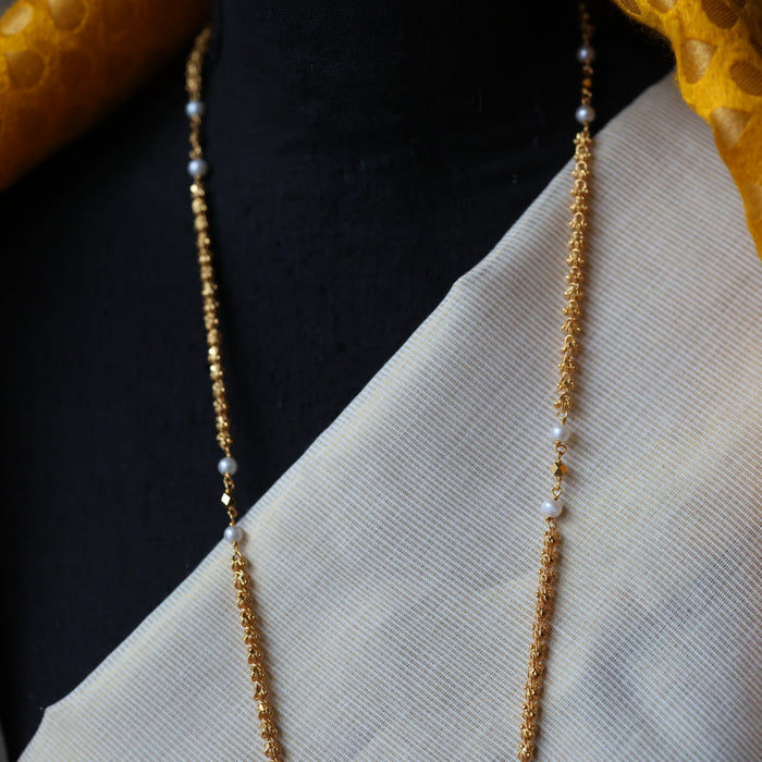 Heritage gold plated padakam long necklace HP5433