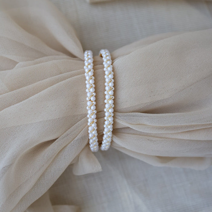 Heritage gold plated pearl bangle (1 set  of 2 bangles) HB219