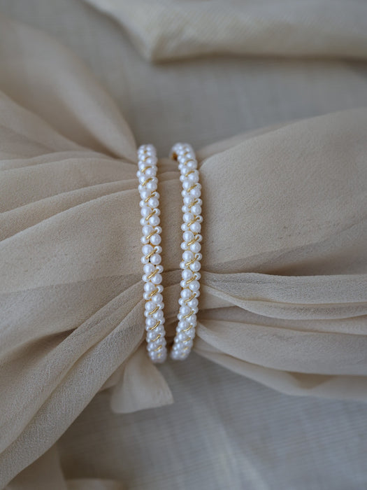 Heritage gold plated pearl bangle (1 set  of 2 bangles) HB219