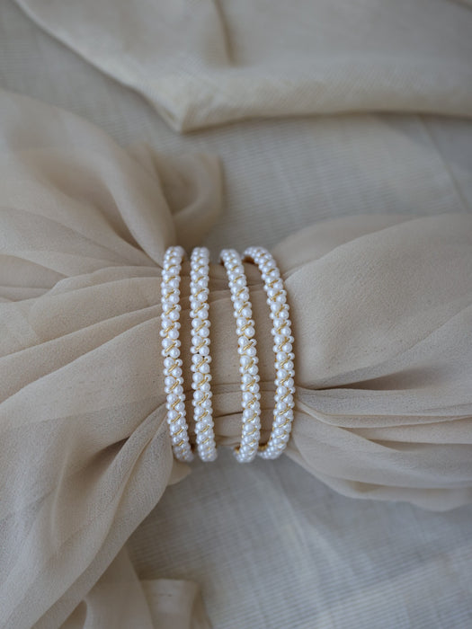 Heritage gold plated pearl bangle (1 set  of 2 bangles) HB219
