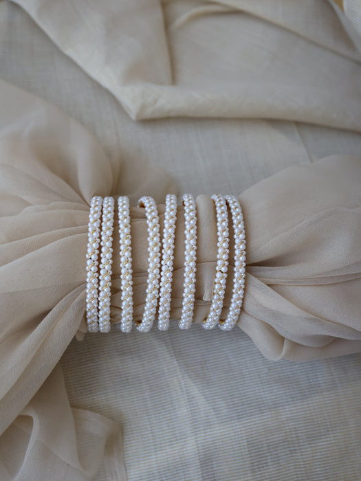 Heritage gold plated pearl bangle (1 set  of 2 bangles) HB219