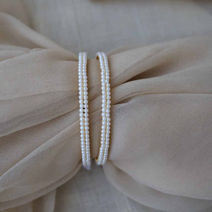 Heritage gold plated pearl bangle (1 set  of 2 bangles) HB241