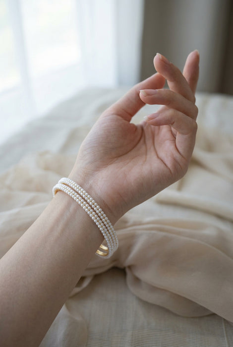 Heritage gold plated pearl bangle (1 set  of 2 bangles) HB241