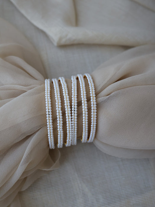 Heritage gold plated pearl bangle (1 set  of 2 bangles) HB241