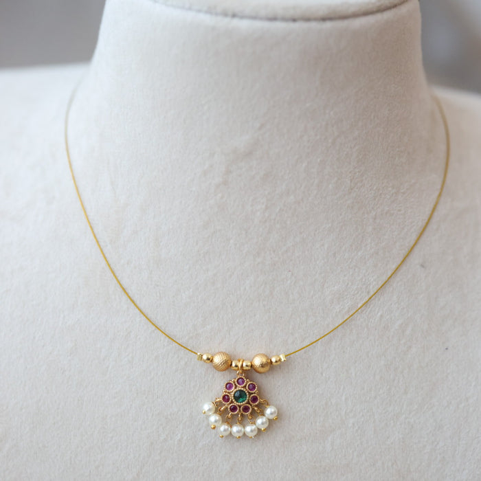 Antique invisible short necklace IN4567