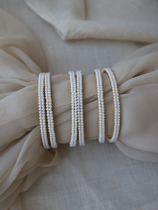 Heritage gold plated pearl bangle (1 set  of 2 bangles) HB241