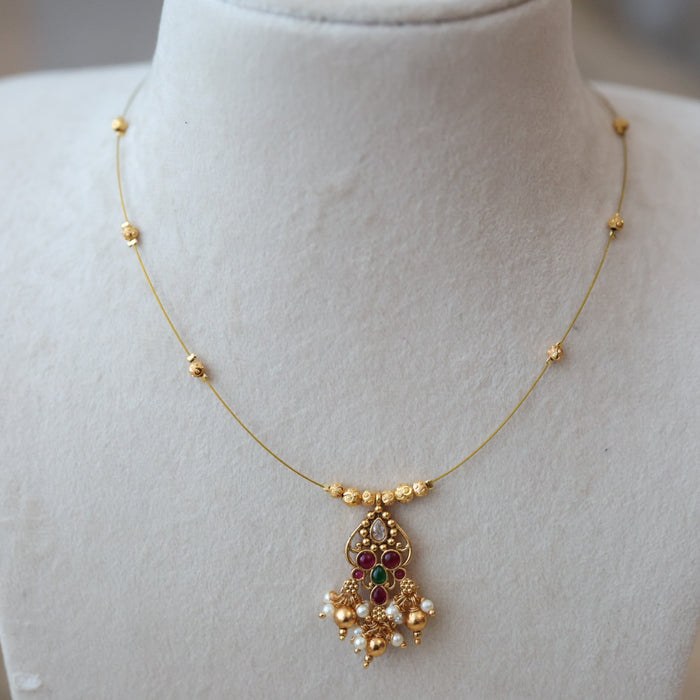 Antique invisible short necklace IN4569