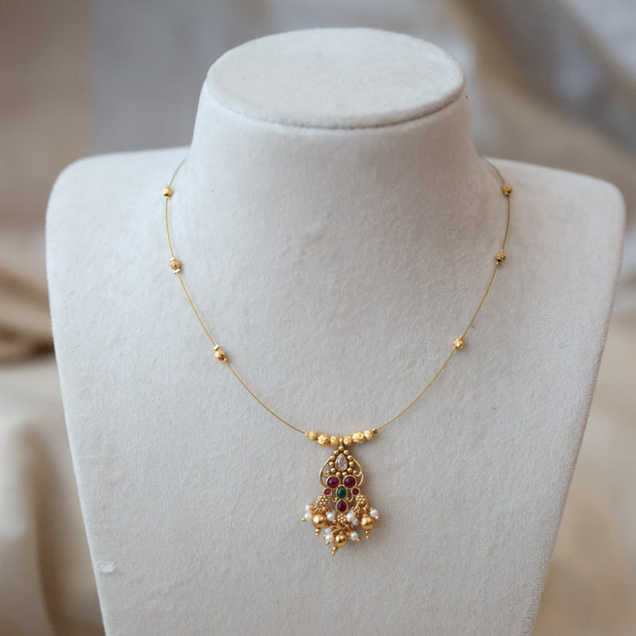 Antique invisible short necklace IN4569