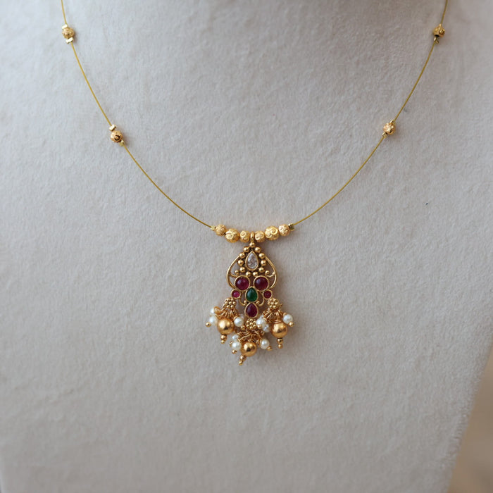 Antique invisible short necklace IN4569