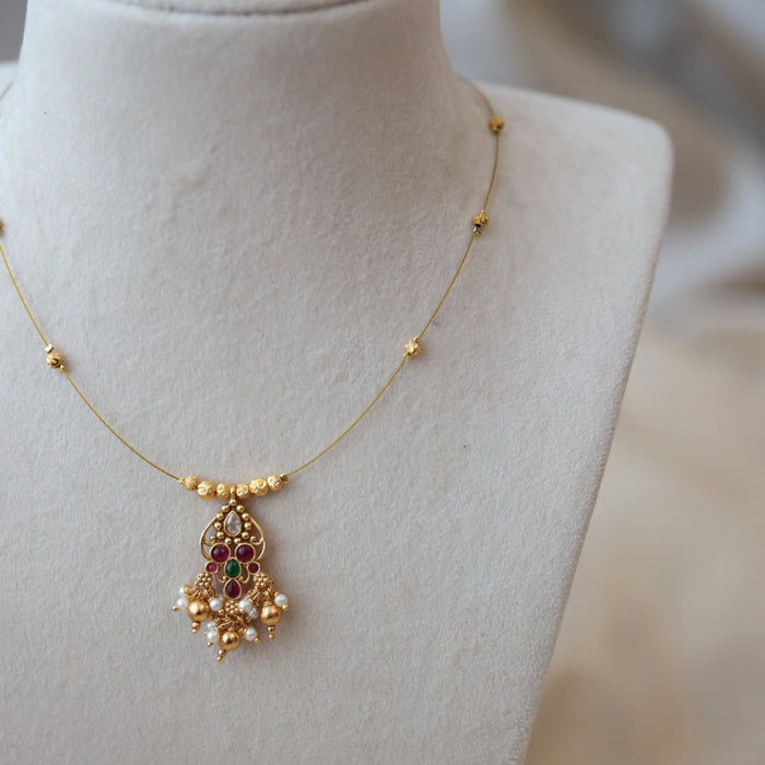 Antique invisible short necklace IN4569