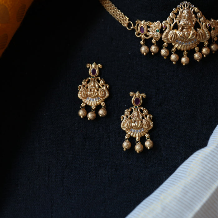 Antique simple chokwe necklace with earrings CCB1089