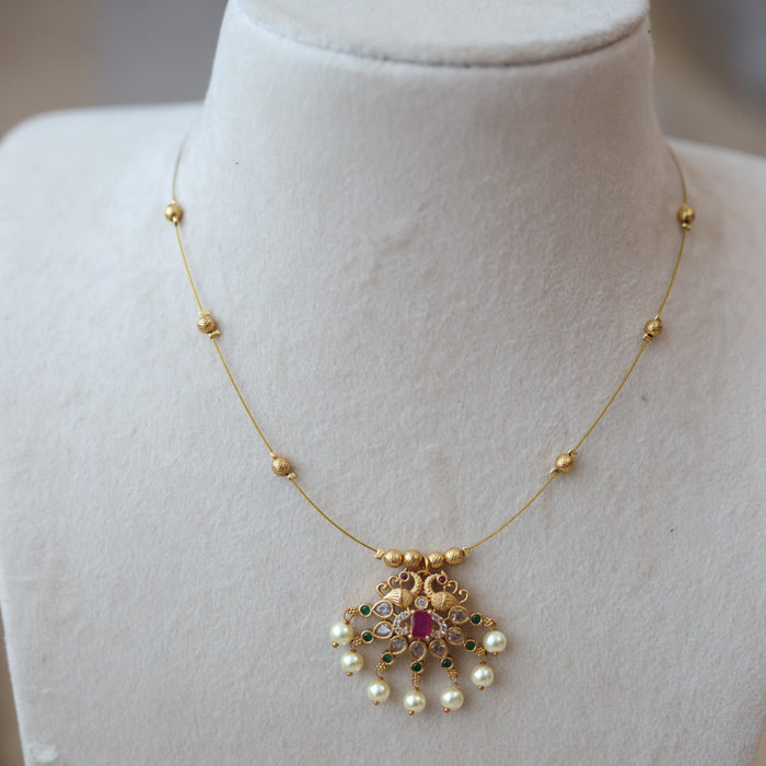 Antique invisible short necklace IN4574