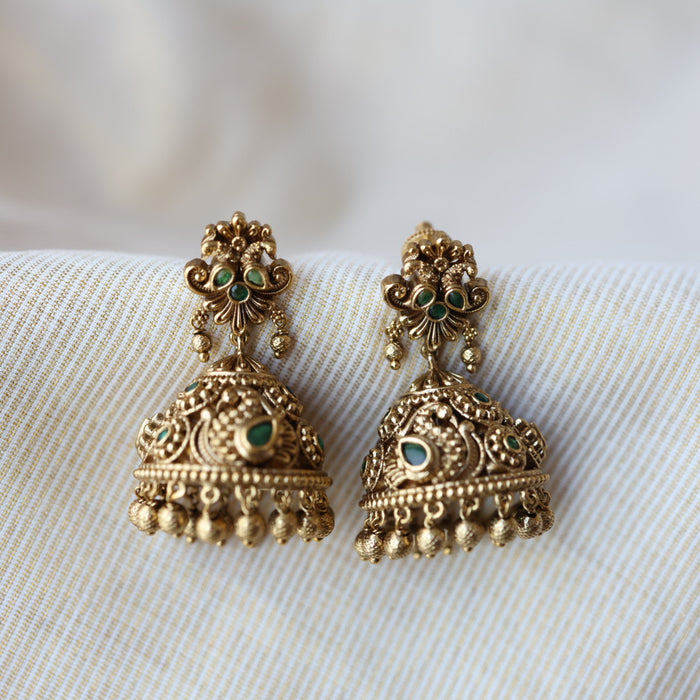 Antique gold jumka earrings AJJ0125