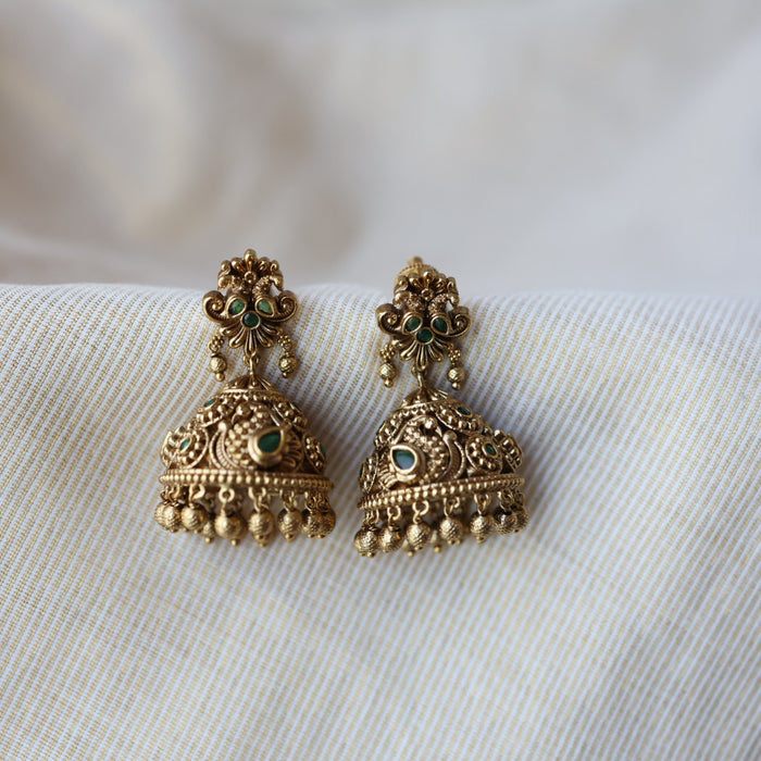 Antique gold jumka earrings AJJ0125