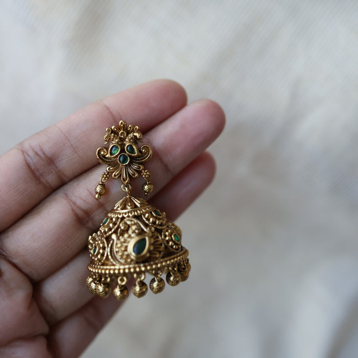 Antique gold jumka earrings AJJ0125