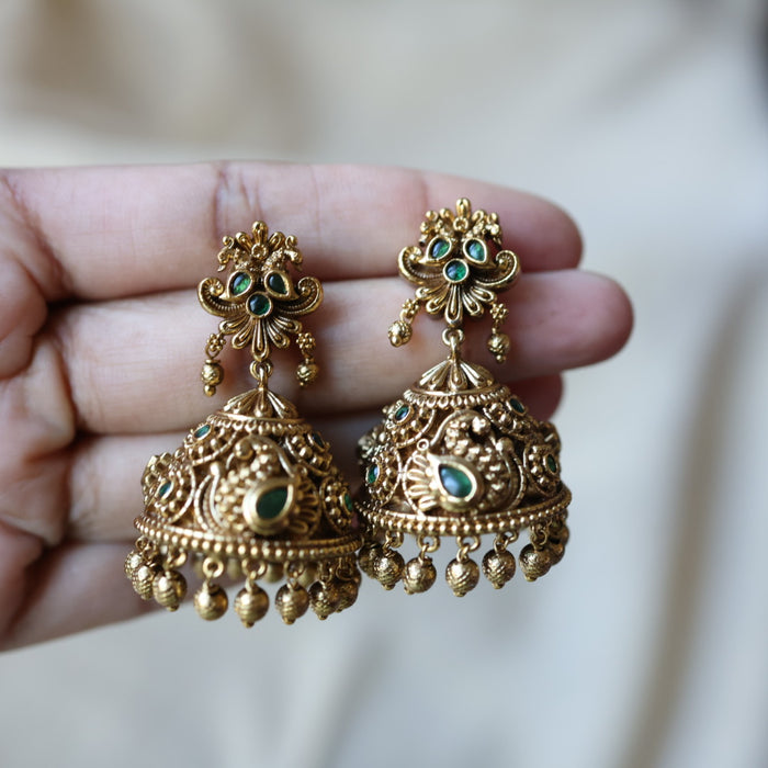 Antique gold jumka earrings AJJ0125