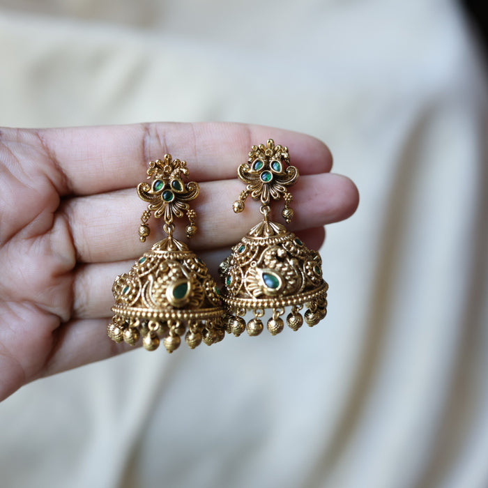 Antique gold jumka earrings AJJ0125