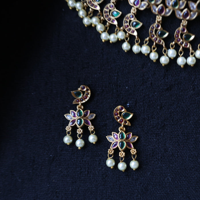 Antique simple choker necklace with earrings CCB1102
