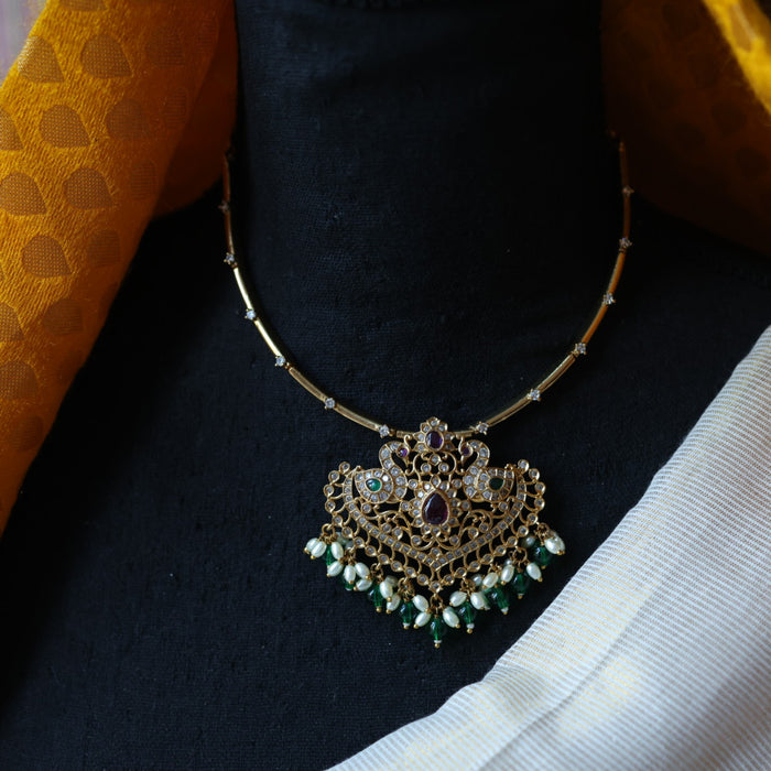 Antique simple short necklace with earrings SS11546
