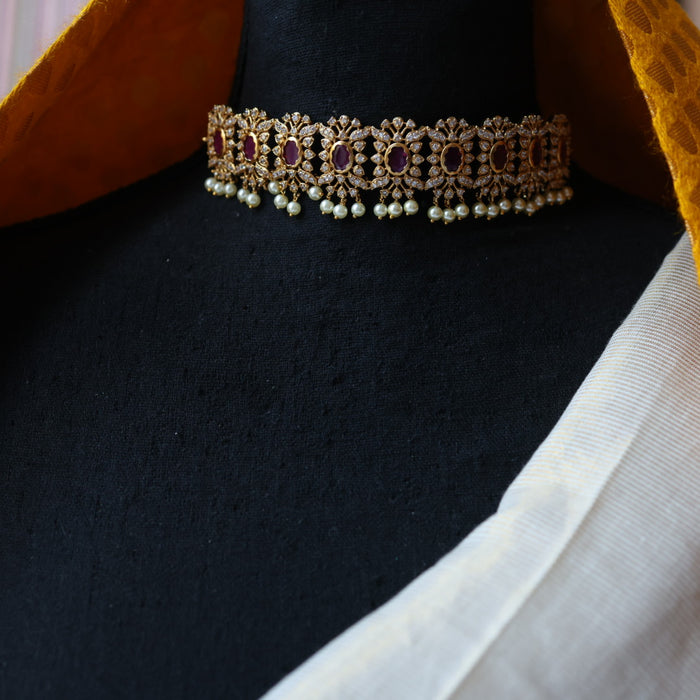 Antique simple choker necklace with earrings CCB110167