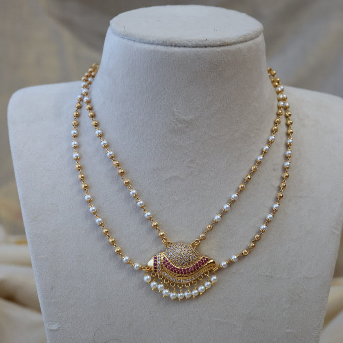 Heritage gold plated short layer necklace HS5432