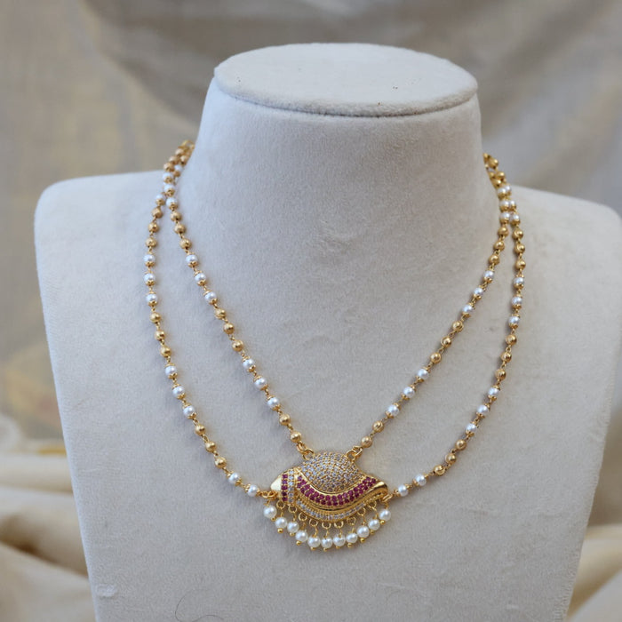 Heritage gold plated short layer necklace HS5432