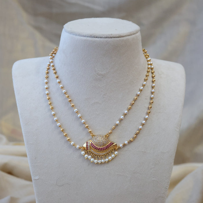 Heritage gold plated short layer necklace HS5432