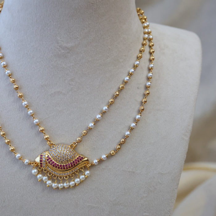 Heritage gold plated short layer necklace HS5432