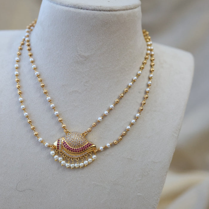 Heritage gold plated short layer necklace HS5432