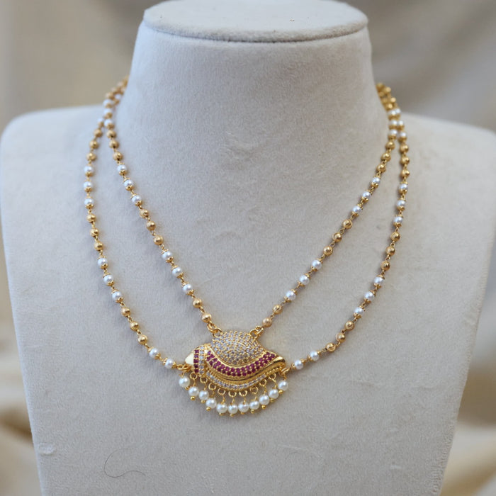 Heritage gold plated short layer necklace HS5432