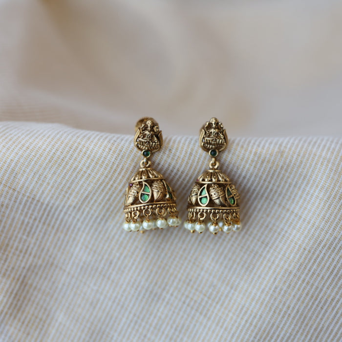 Antique temple design jumka earrings AJJ67788