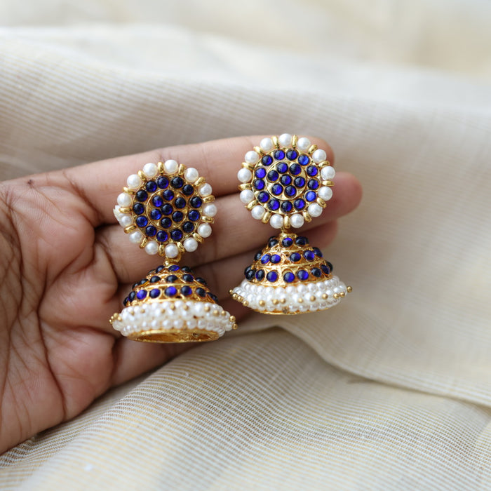 Antique blue kemp stone jumka earrings AJ29-1