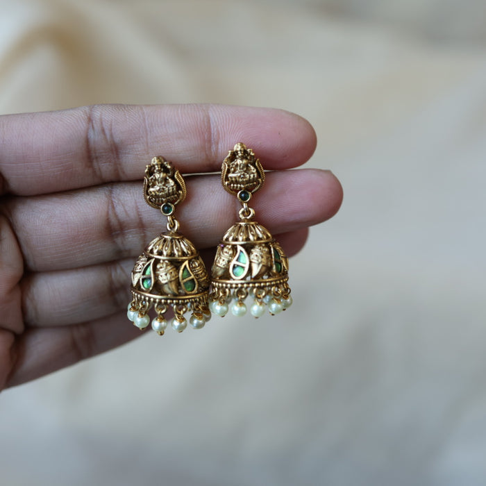 Antique temple design jumka earrings AJJ67788