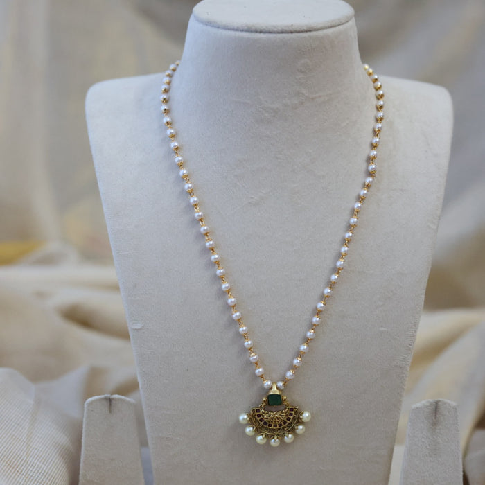 Heritage gold plated padakam long necklace HP782