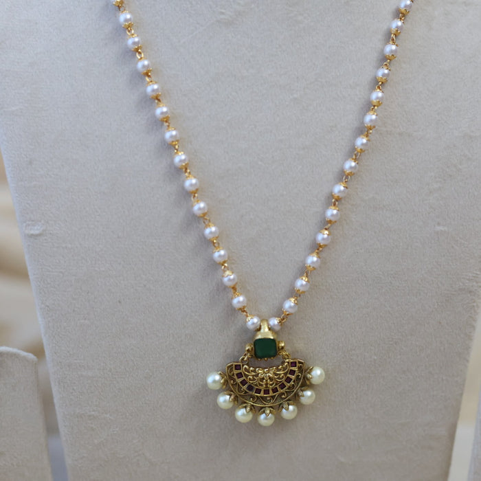 Heritage gold plated padakam long necklace HP782