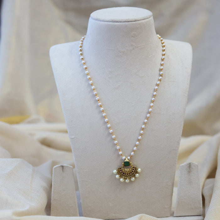 Heritage gold plated padakam long necklace HP782