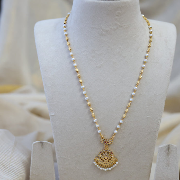 Heritage gold plated padakam long necklace HP7811