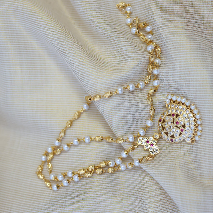 Heritage gold plated padakam long necklace HP7811