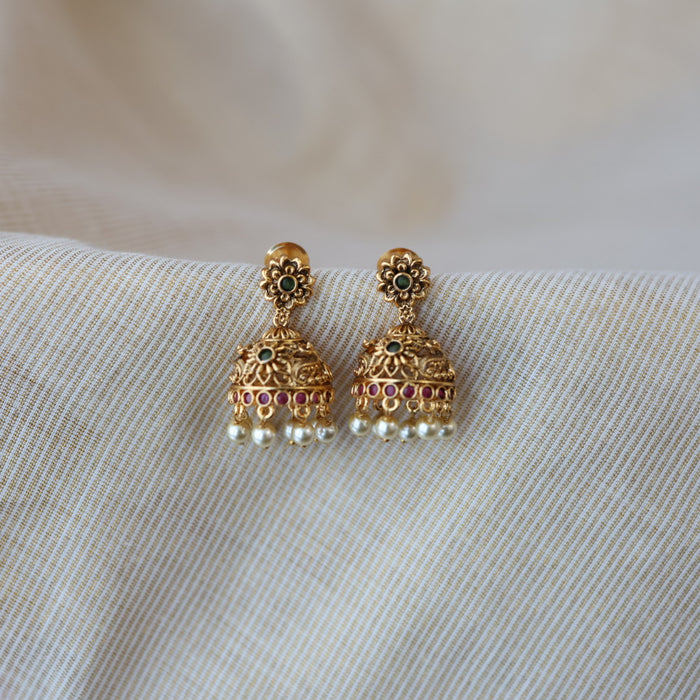 Antique gold jumka earrings AJJ664