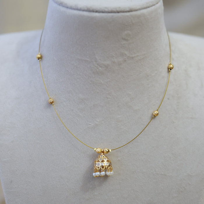 Heritage gold plated invisible short necklace IN95778