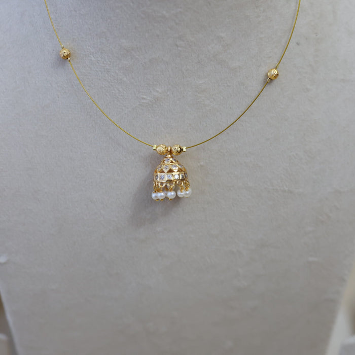 Heritage gold plated invisible short necklace IN95778