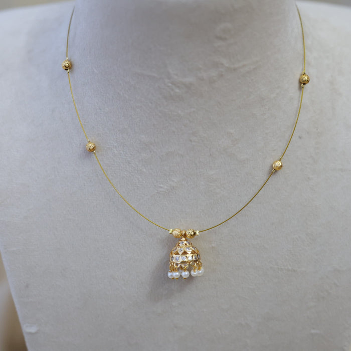 Heritage gold plated invisible short necklace IN95778