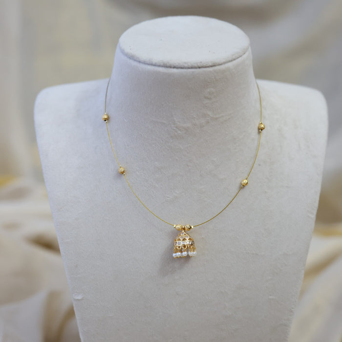 Heritage gold plated invisible short necklace IN95778